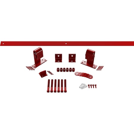 Ekena Millwork Premium J-Top Mount Barn Door Hardware Set w/ 5' Track for 1 3/8" to 2 1/4" Doors, Regal Red GB60010H5RR